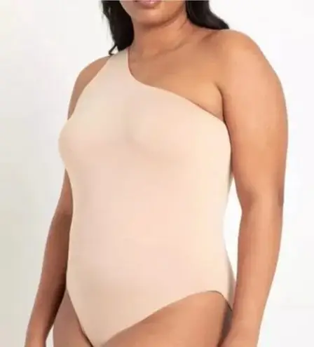Eloquii New! tan One Shoulder Bodysuit, women's plus size 18/20
