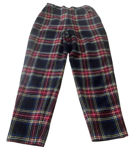 Eagles Eye Tartan Plaid wool Trousers Size 12/14 Christmas holiday lined Red