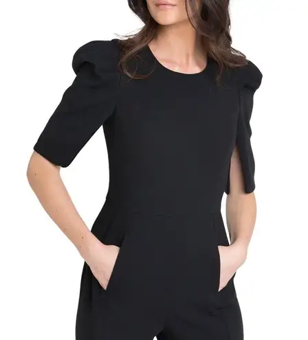 Black Halo Russo Puff Sleeve Split Hem Jumpsuit Black Size 0 NWT
