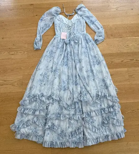 V. Chapman Maxi Dress Carmella Size 8 Color Tapestry Rose Blue thumbnail 5