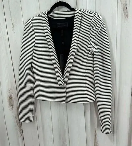 BCBG Women’s Small Black White Striped Hendrix Blazer New