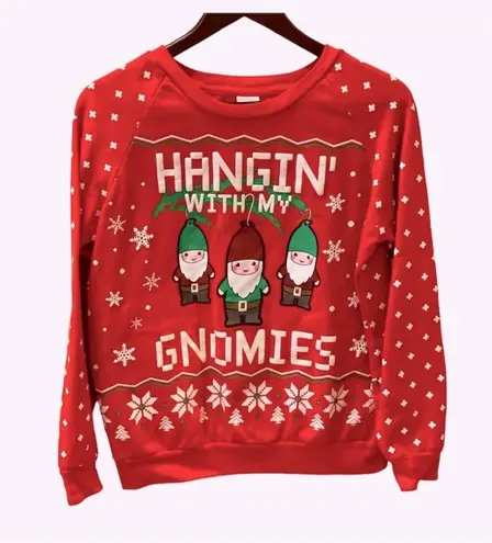 Retro Christmas Sweater Sweatshirt Hangin with My Gnomies Red M Size M
