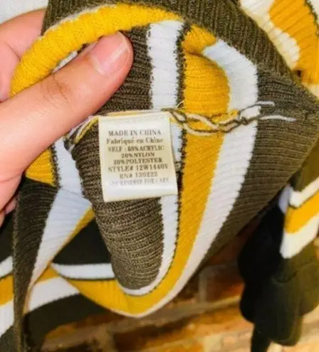 Very J Striped Long Tiered Bell Sleeve Pullover Sweater Women's Size Small