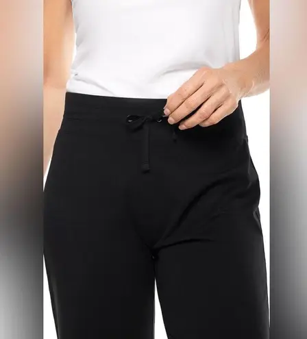 Coolibar Crop Pants Womens Medium Windley Beach Capris Lounge Black Pant UPF 50