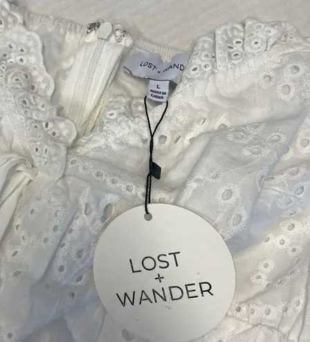 Lost + Wander Women's White Dress size L NWT- flawed see photo (b16)