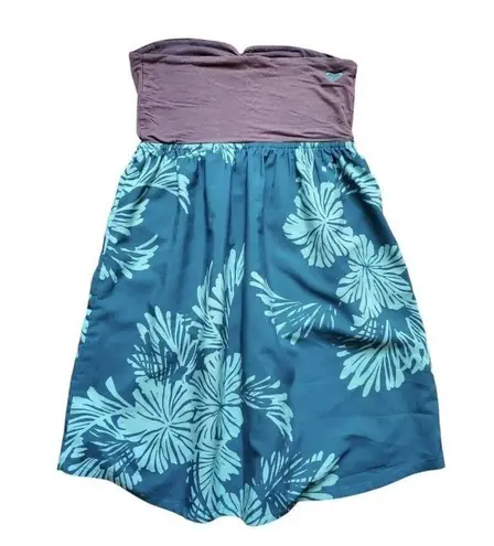 Roxy Dress Women XS Tube Top Summer Hawaii Tropical Boho Pull On FLAWS READ