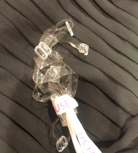 JJ's House Sheath Column Off Shoulder Asymmetrical Chiffon Cocktail Ruffle Dress Black 0