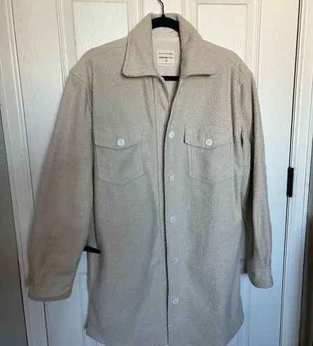 Jillian Harris X Jackson Rowe The Scholar Shacket Warm Vanilla Heart Jacket Size M