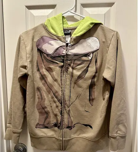 Star Wars Star Wars womens tan with green Yoda ears hoodie zippered sweatshirt Size M