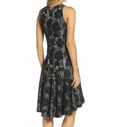 Eliza J Dress 2 Navy Floral Lace High Low Drop Waist Special Occasion Cocktail