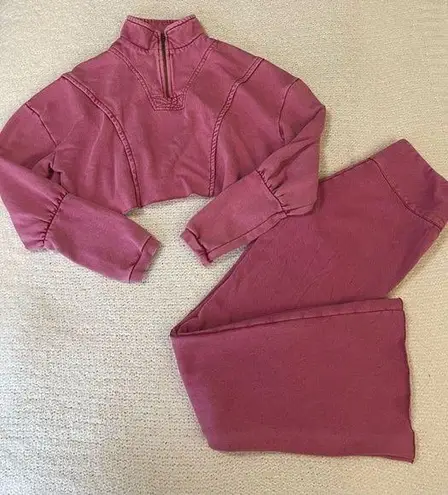 Urban Outfitters Out from Under Matching Flare Leg Sweat Set in Cool Pink - S