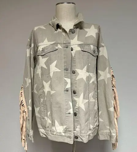 Peach Love California *NEW* Peach Love Tassel Denim Jacket