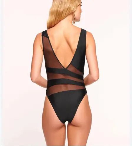 Ramy Brook - MILENA SHEER ONE PIECE SWIMSUIT - BLACK. MSRP $238. Size XXL