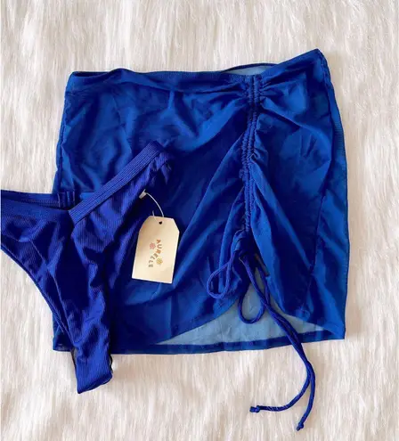 Aurelle Swim NWT Cosmo Bikini Bottoms And Ruched Skirt