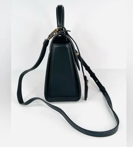 Salvatore Ferragamo Boxyz Top Handle Gancini Logo Two Tone Leather Shoulder Bag