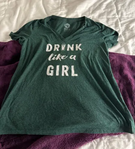 Drink Like A Girl Victory Brewing Shirt Green Size 2X