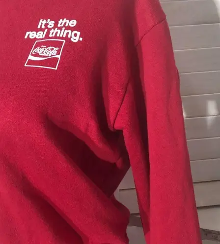Coca-Cola cropped sweatshirt cotton red white logo long sleeves Y2K retro Sz M