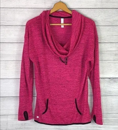 Ideology - Hot Pink & Black Cowl-neck Pullover -S