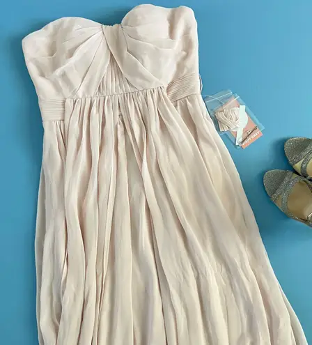 Birdy Grey NWT  Grace Chiffon Pale Blush Pink Convertible Bridesmaid Dress