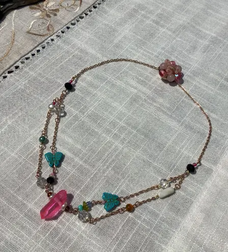 Handmade Wild Garden One butterfly Chase Another Necklace