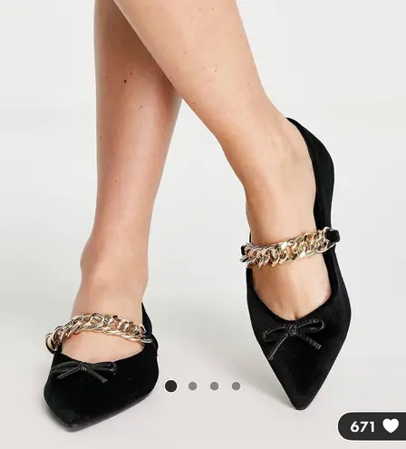 ASOS Pointed Velvet Ballet Flats