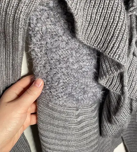 Allison Brittney mixed texture longline ruffle neckline front tie cardigan sz M - Image 8