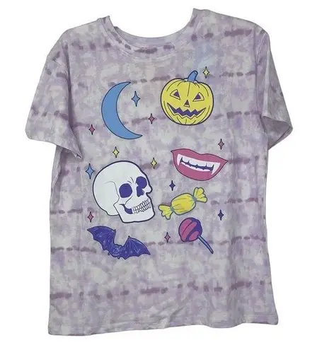 Modern Lux PURPLE TIE-DYE GRAPHIC DESIGN LIGHTWEIGHT TEE XS