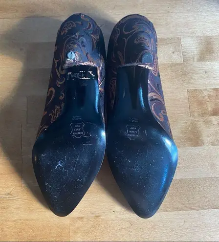 Xavier Danaud Bronze & Purple Jacquard Pumps Size 6