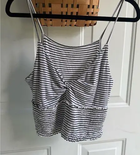 American Eagle  Outfitters Striped Twist Front Crop Camisole