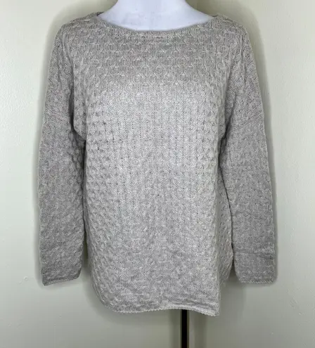 The White Company White Label  100% Cashmere Sweater Jumper 6 Gray Knit Crewneck