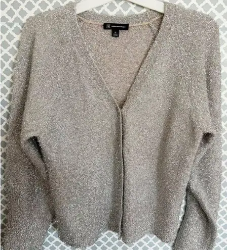 I.N.C. International Concepts Silver Sparkle Eyelash Long Sleeve Cardigan – XL