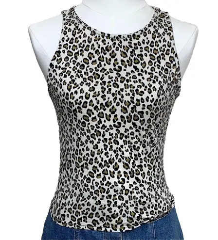 Gaze Leopard Print Sleeveless Tank Top Size XS Made In Mexico White