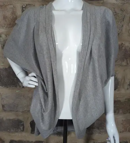HYX Cardigan Sweater Open Front Batwing 3/4 Sleeve Woman's Draping Gray Size L