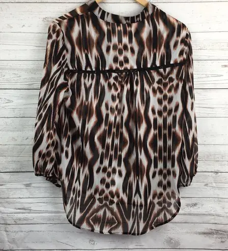 Ro & De  Sheer Animal Print Blouse