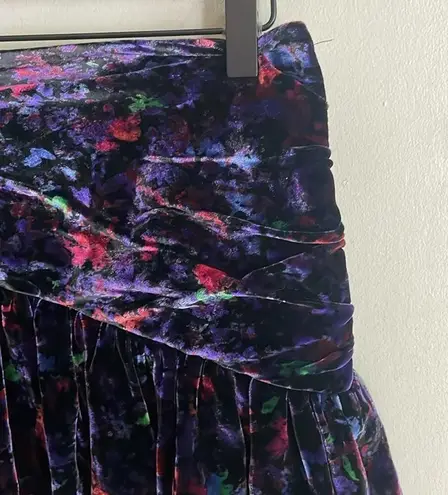 Ramy Brook Printed Velour Malbec Miniskirt