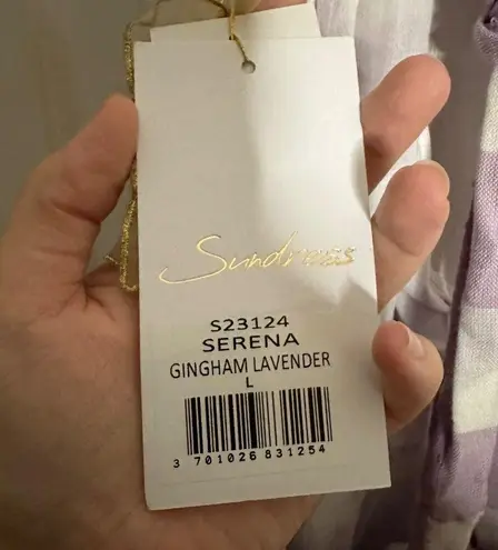 Sundress Serena One Shoulder Dress Gingham Lavender Hi