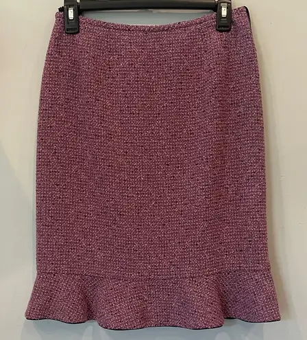 Kasper Elegant Purple Tweed Skirt 4 petite