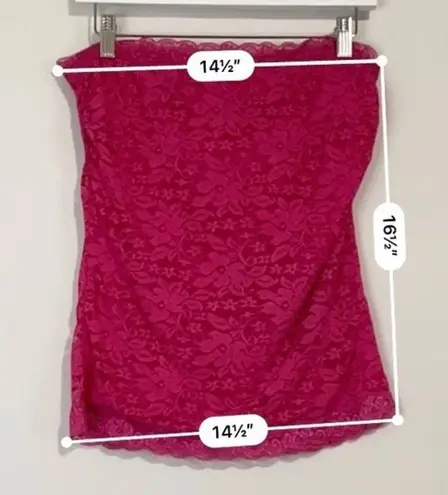 DNA Couture Women’s Strapless Lace Tube Top Fuchsia Pink NWOT