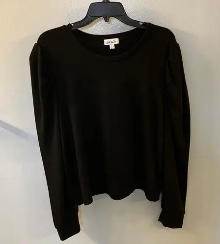 Cest La Vie Black Long Sleeve Women's Top Large