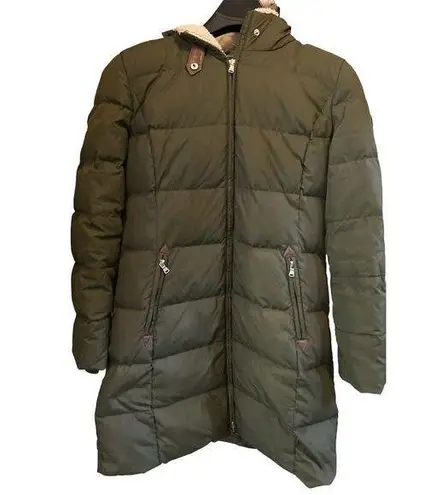 Ralph Lauren  coat black label Women's Green Down Puffer Faux-Fur Hood Size M