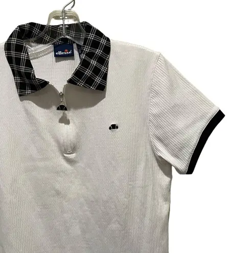 Polo Ellesse Short Sleeve Tee Shirt Golf Tennis White Size Medium