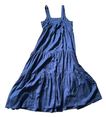 The Drop Women's Britt Tiered Maxi Tent Dress Size Medium Blue