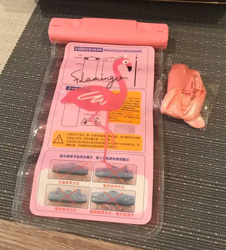 Pink waterproof phone case