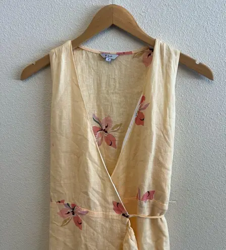 Rails Linen Floral Ruffle Madison Flounce Wrap Dress in Eden