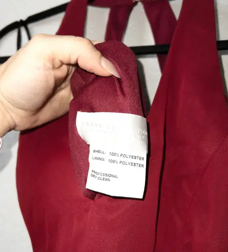 Dessy collection NWT Burgundy Backless Pleated Front Jumpsuit Size 0