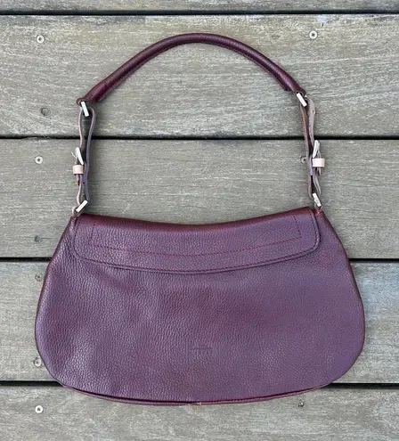 Y2K Burgundy Maroon Leather Claudia Firenze Shoulder Bag Purse Made in Italy Red