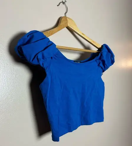 Revamped CLEARANCE! Blue Boutique Puff Shoulder Crop Top Size S NWOT