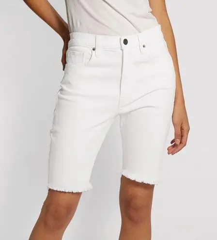 Bermuda Emanuel Ungaru denim white  shorts with pockets raw hem womens Size 10/44