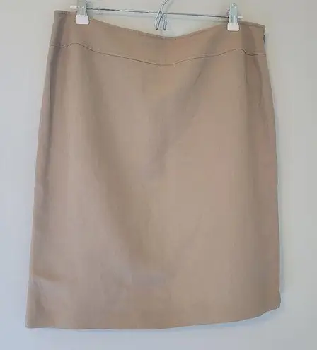 Tahari  Linen Blend Tan Straight Skirt