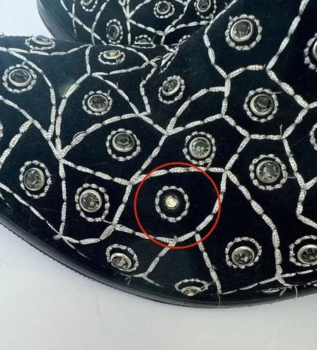 Bala Di Gala Black Leather Studded Booties Boots Women’s Size 7 Mexico Punk